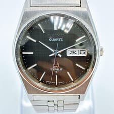 Seiko TypeII 7546-7020 Quartz Watch Black Dial Vintage 1974 Showa