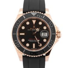 PAPERS Rolex Yacht-Master 18K EVEROSE GOLD Oysterflex 40mm Watch 116655 BOX