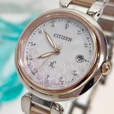 CITIZEN XC Watch Titanium White Mother of Pearl Dial Diamond Sakura Limited Rare