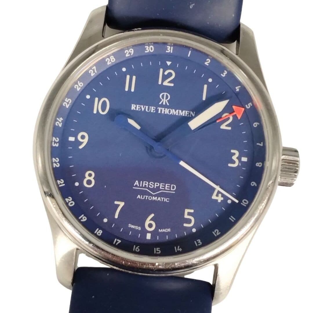 Revue Thommen Airspeed Automatic Watch Mens Silver Blue Used from Japan From Jap