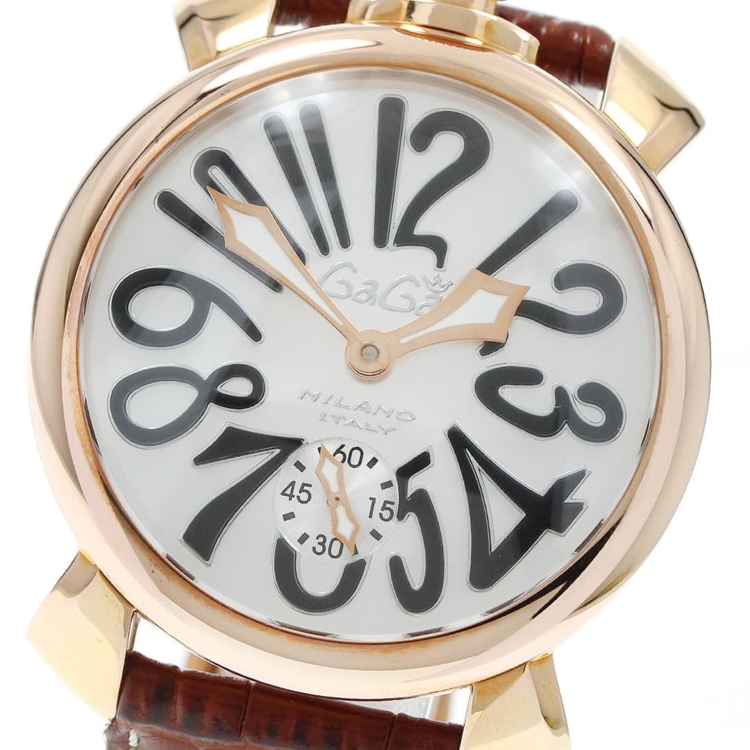 GaGa MILANO 5011.06S Manuale 48 Men’s Silver Wristwatch Used From Japan