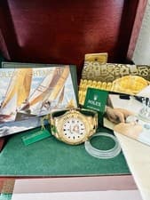 Mint Men’s Rolex Yachtmaster 18k Gold Ref 16628 White Dial 40mm ~ Box & Manuals