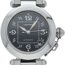 CARTIER Pasha C Watch W31043M7 Stainless Steel mensWatch black USED
