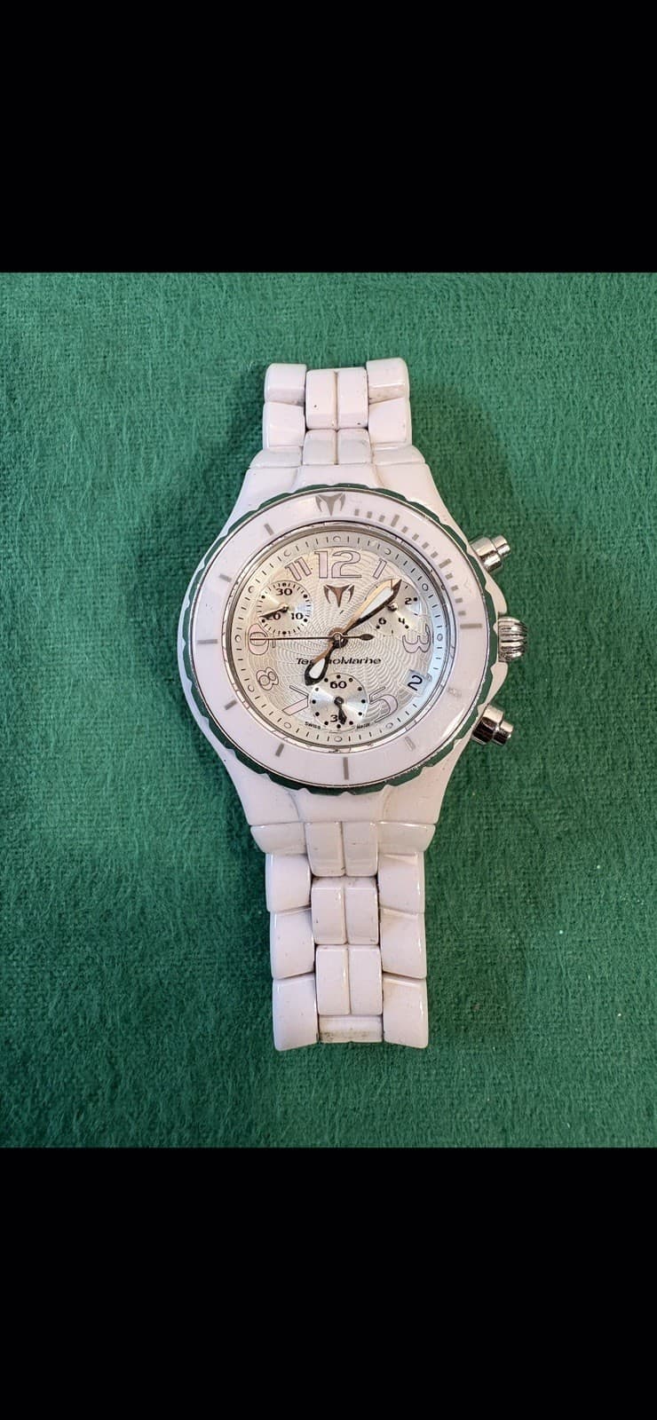 TechnoMarine TechnoLady Chrono Ceramic Pink Women's Quartz Chronograph Watch.