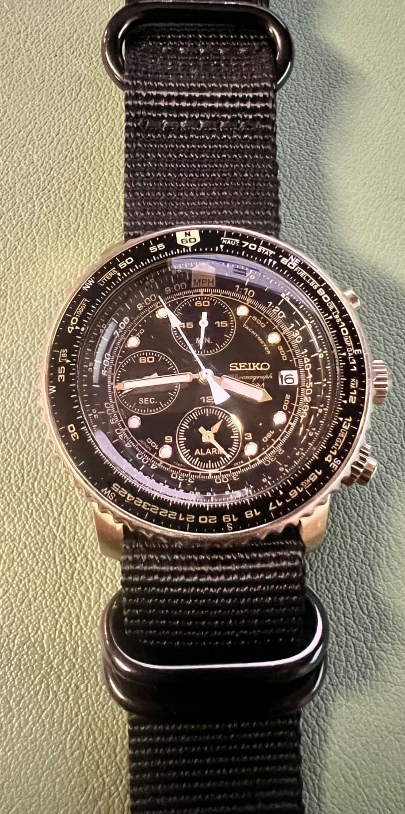 Seiko Flightmaster SNA414P1 Chronograph 200M Pilot's Watch June 2006 - 7T62-0EB0