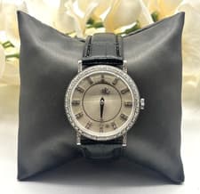 Vintage 1950s Longines 18KWG Diamond Mystery Dial Watch