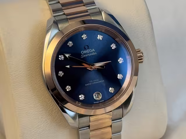 FSOT: Omega Seamaster Aqua Terra 150M Steel Sedna Gold, Blue Diamond Dial, 34mm, 220.20.34.20.53.001, Boxes & Papers. Under Warranty. New Price Reduc