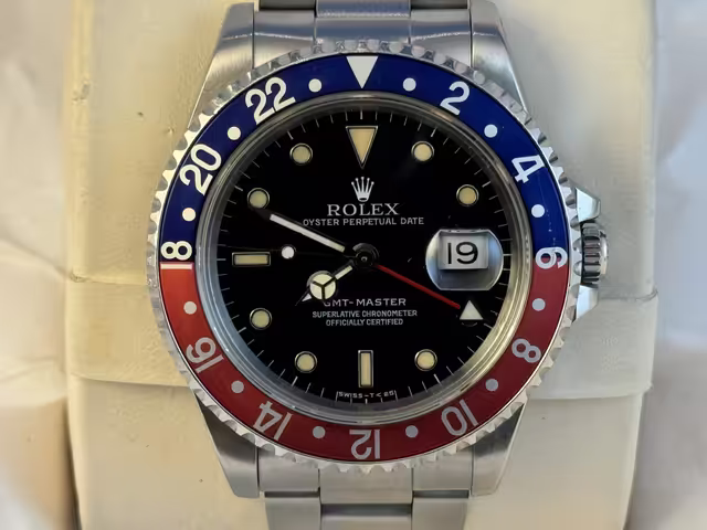 FSOT: Rolex 16700 GMT Master I Pepsi Tritium, N Serial, 1993, Oyster Bracelet, Complete Punched Papers
