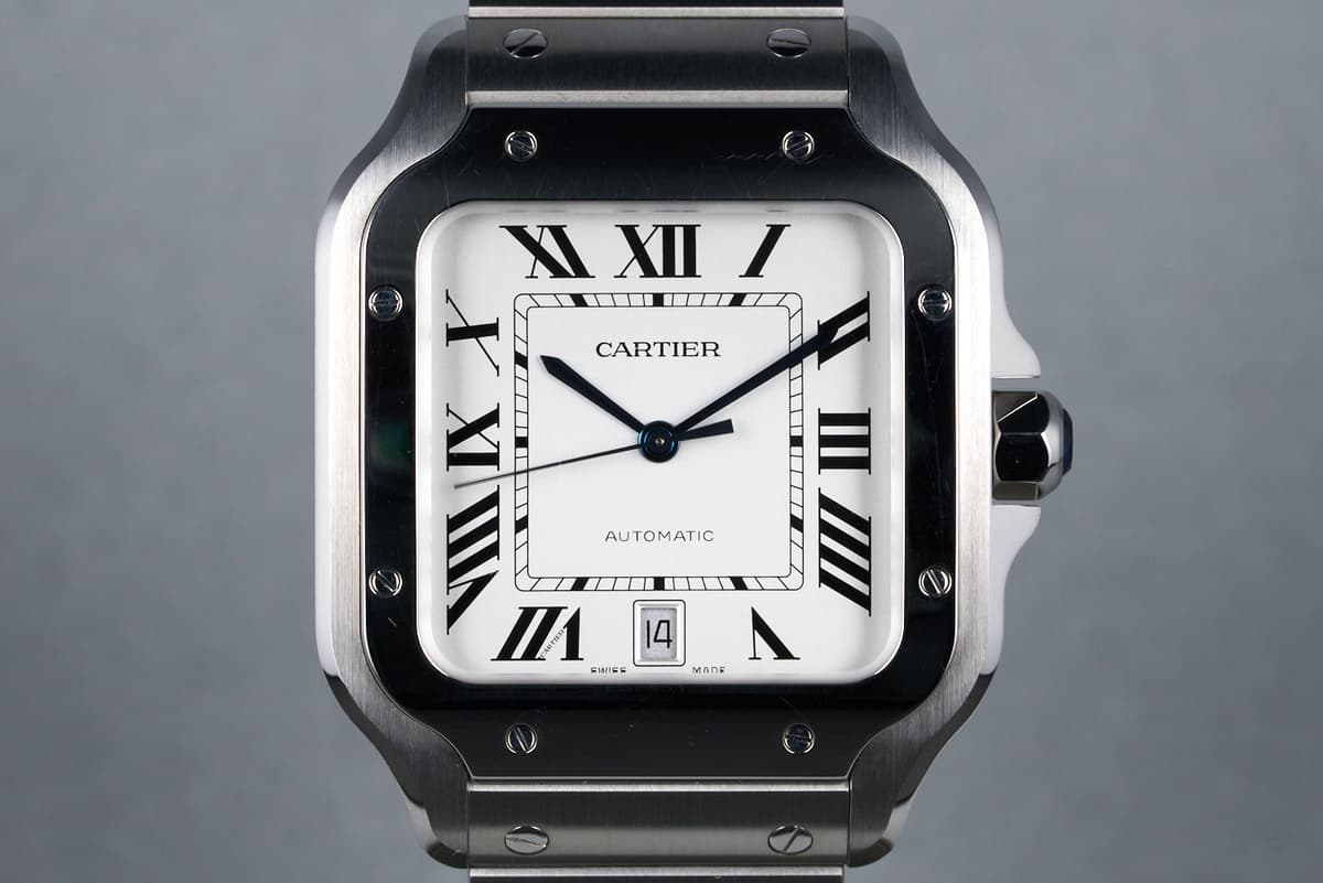 FS: 2022 Cartier Santos de Cartier Large Ref: WSSA0018 with Box and Papers