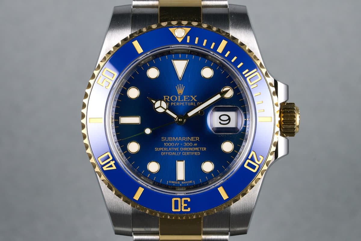 FS: 2014 Rolex Two Tone Submariner 40 Ref: 116613LB 'Bluesy' with Box and Papers