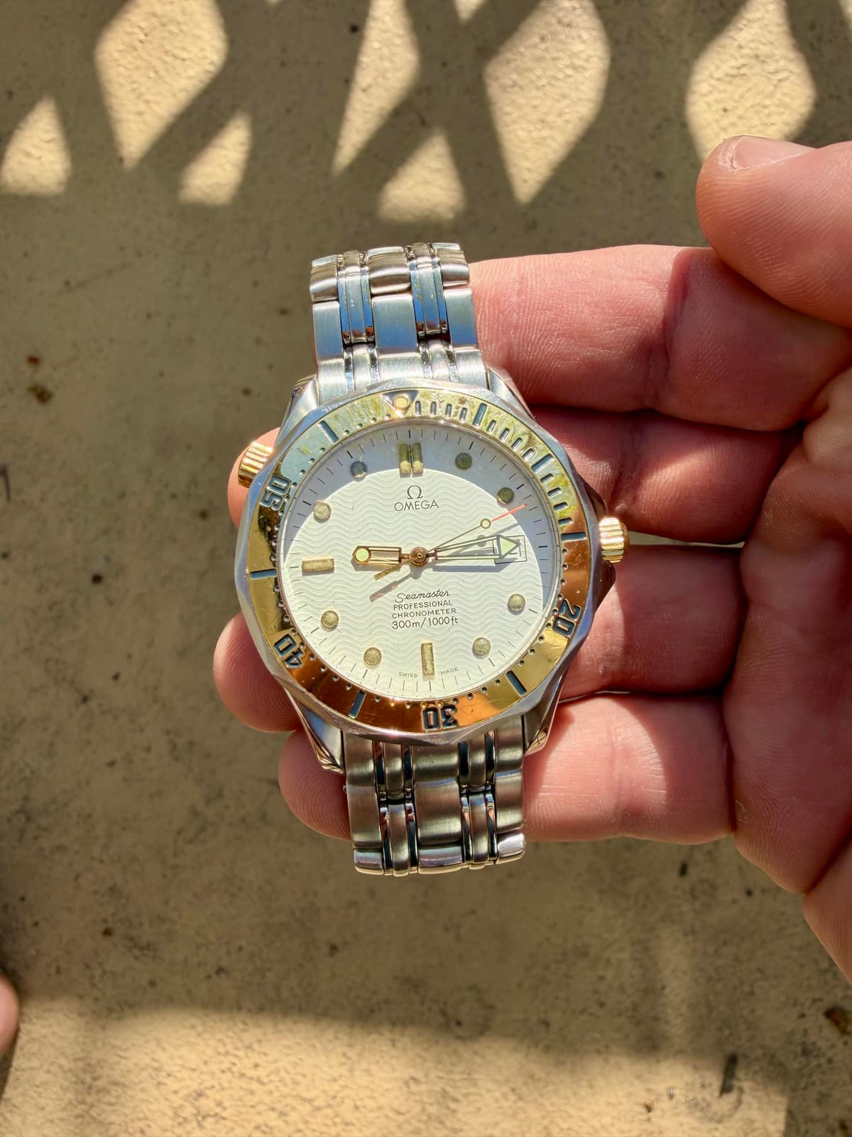 [WTS] *Very Rare Config* Omega Seamaster Diver 300M 168.1503 / 368.1503 Two-Tone White Wave Dial – Full Size 41mm Automatic