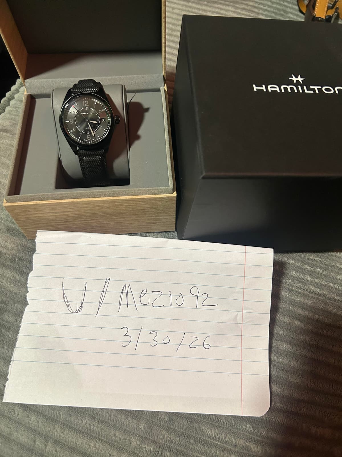 [WTS] Hamilton Khaki Field Black PVD Quartz – Full Set