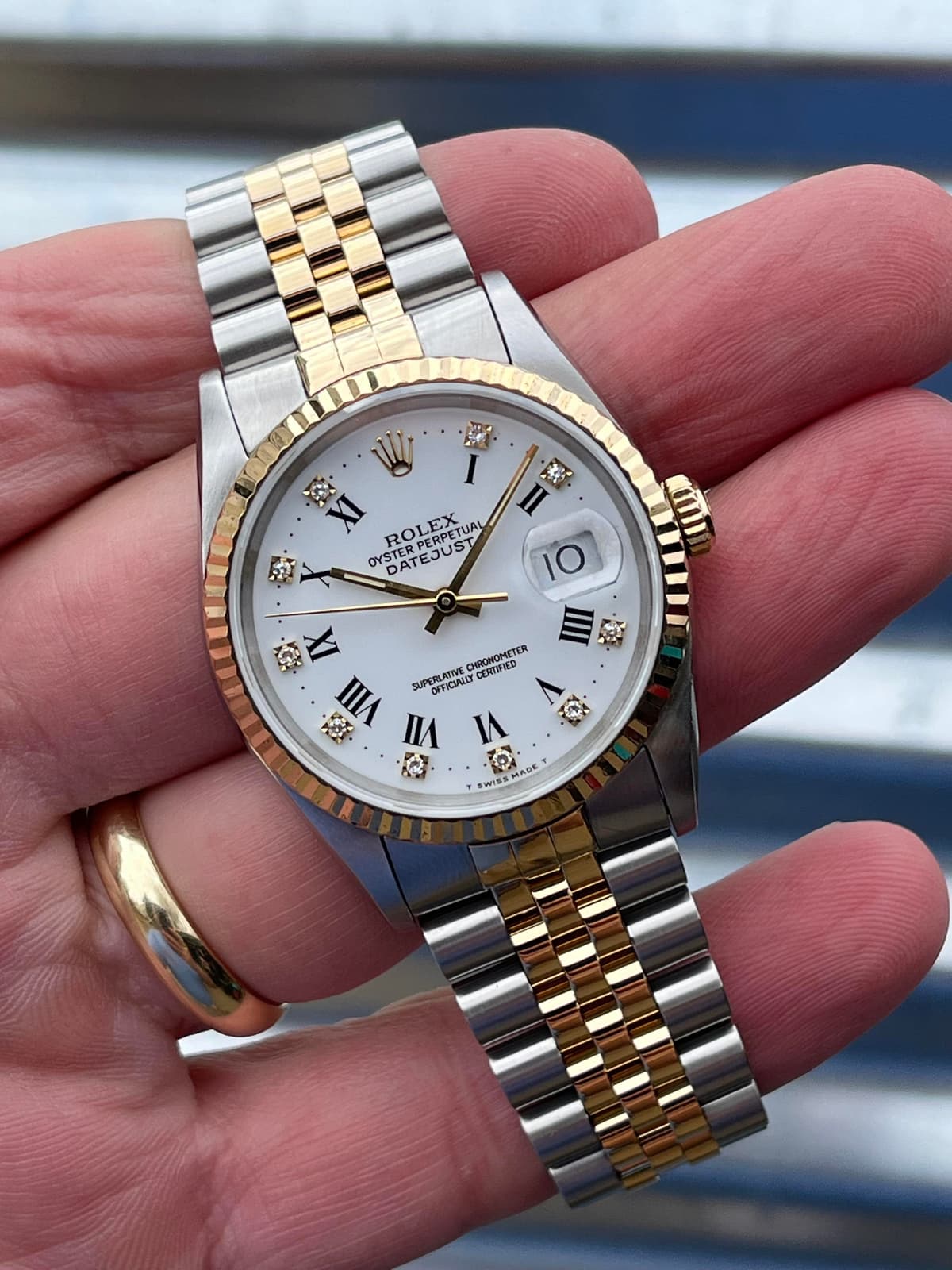 [WTS] Rolex Datejust 36mm Ref.16233 / White Roman Diamond Dial / Box & Papers