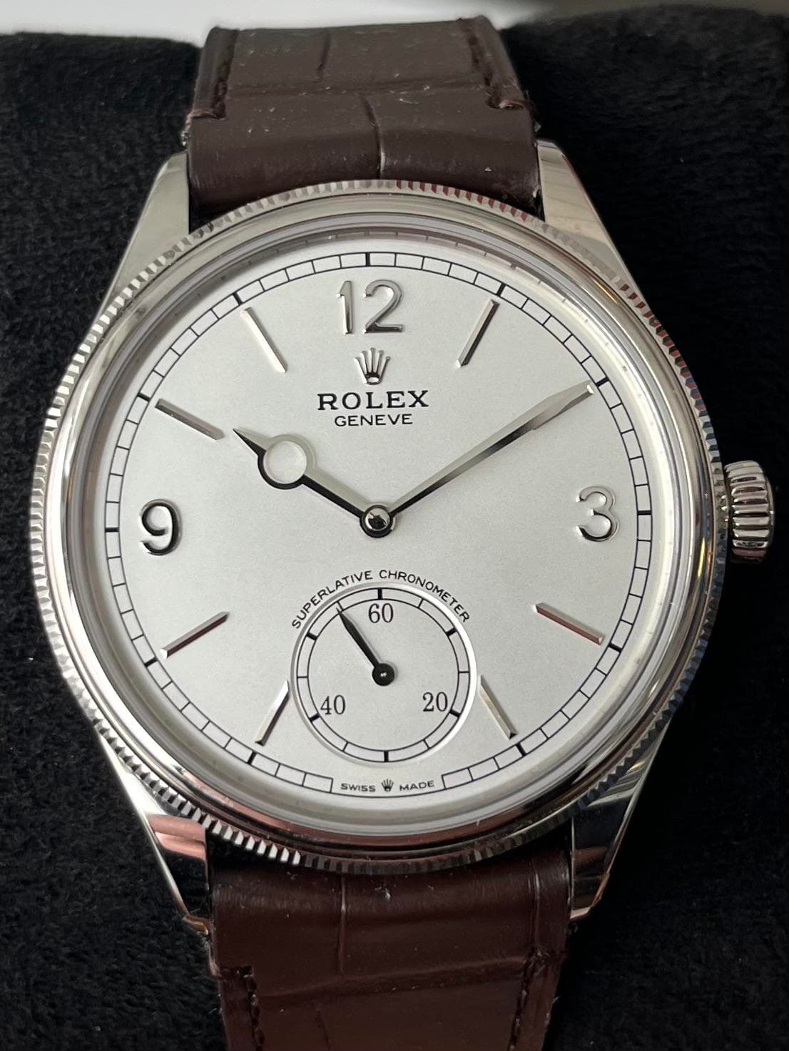 [WTS][US] Rolex 1908 - White Dial - Brown Leather Deployment Strap - 39mm - 52509