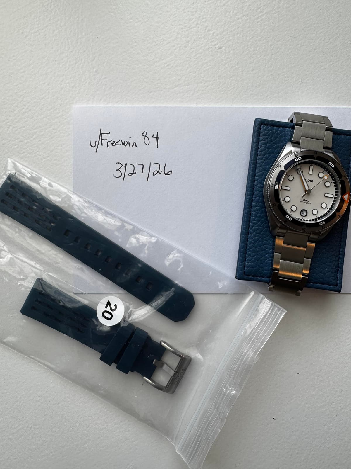 [WTS] UBIQ Dual Series 01 | NavySilver | Full Kit + Extra FKM Rubber Strap | New | $525