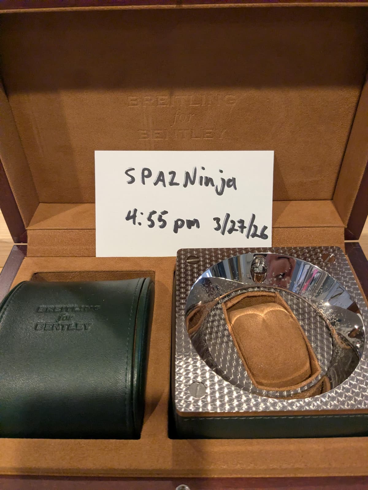 [WTS] Breitling for Bentley wooden box, leather case, and auto winder $600