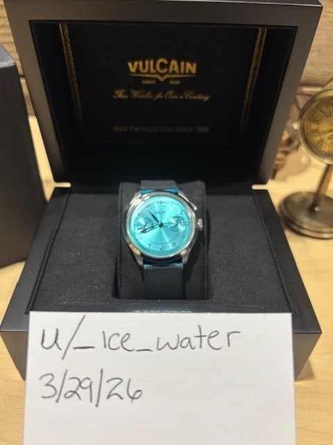 [WTS] Vulcain Heritage Monopusher Chronograph Blue Lagoon Box and Papers Near Mint