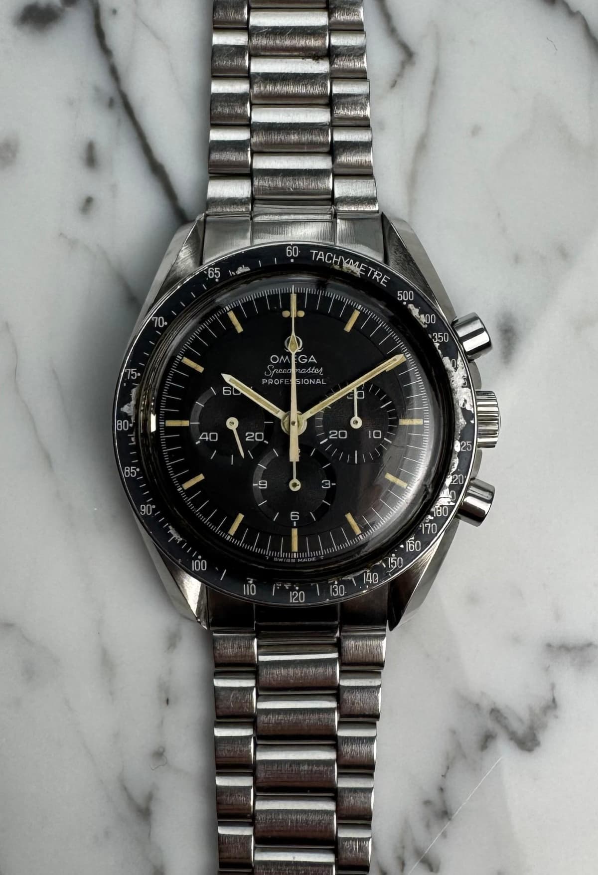 [WTS] Omega Speedmaster Professional Moonwatch Full Steel Yellow Patina Original Step Tritium Dial (Unpolished)