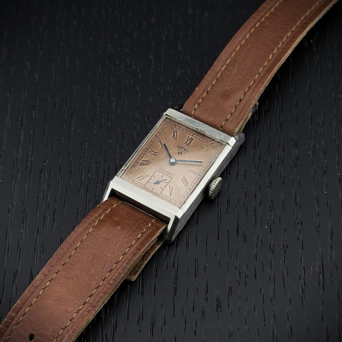 [WTS] Syntakt Extra 1930 German Tank Dresswatch from Frankfurt am Main with Copper Dial blued hands and small second