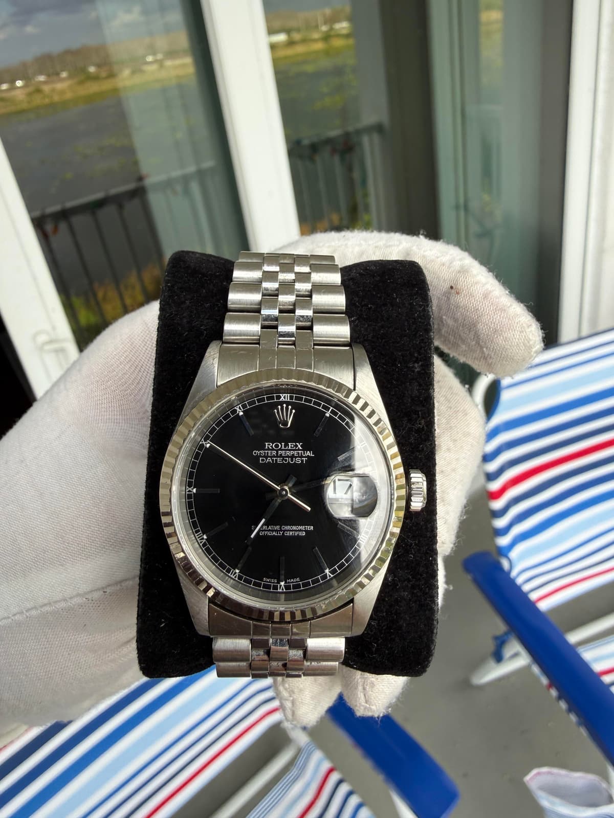 [WTS] Rolex Datejust 36 16234 No Holes Case Black Stick Dial 1998