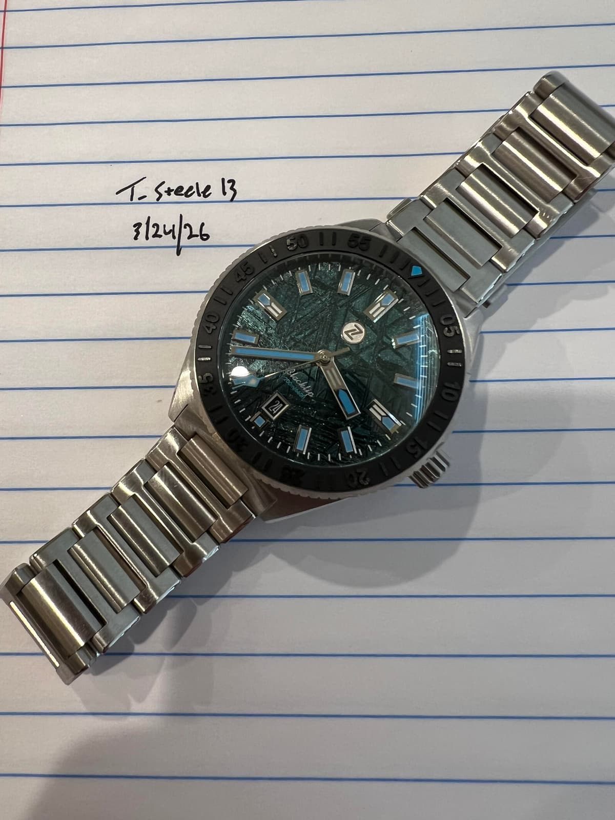 [WTS] Zelos Blacktip 41 Teal Meteorite Dial Full Kit Including Watch Roll $650 shipped