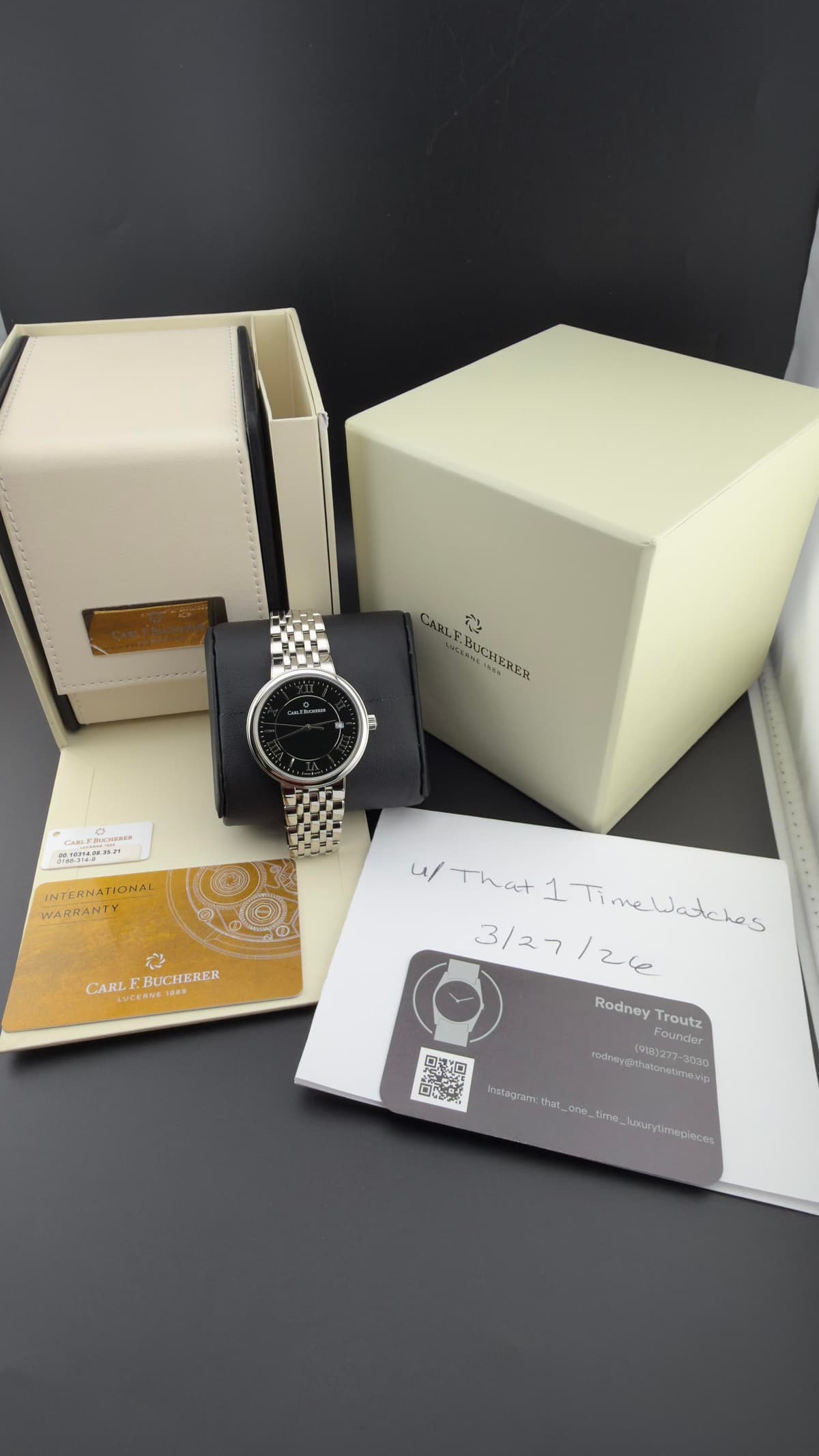 [WTS] Carl F. Bucherer Adamavi 39mm ref. 00.10314.08.35.21 | Black Dial | Undated Card | $2695