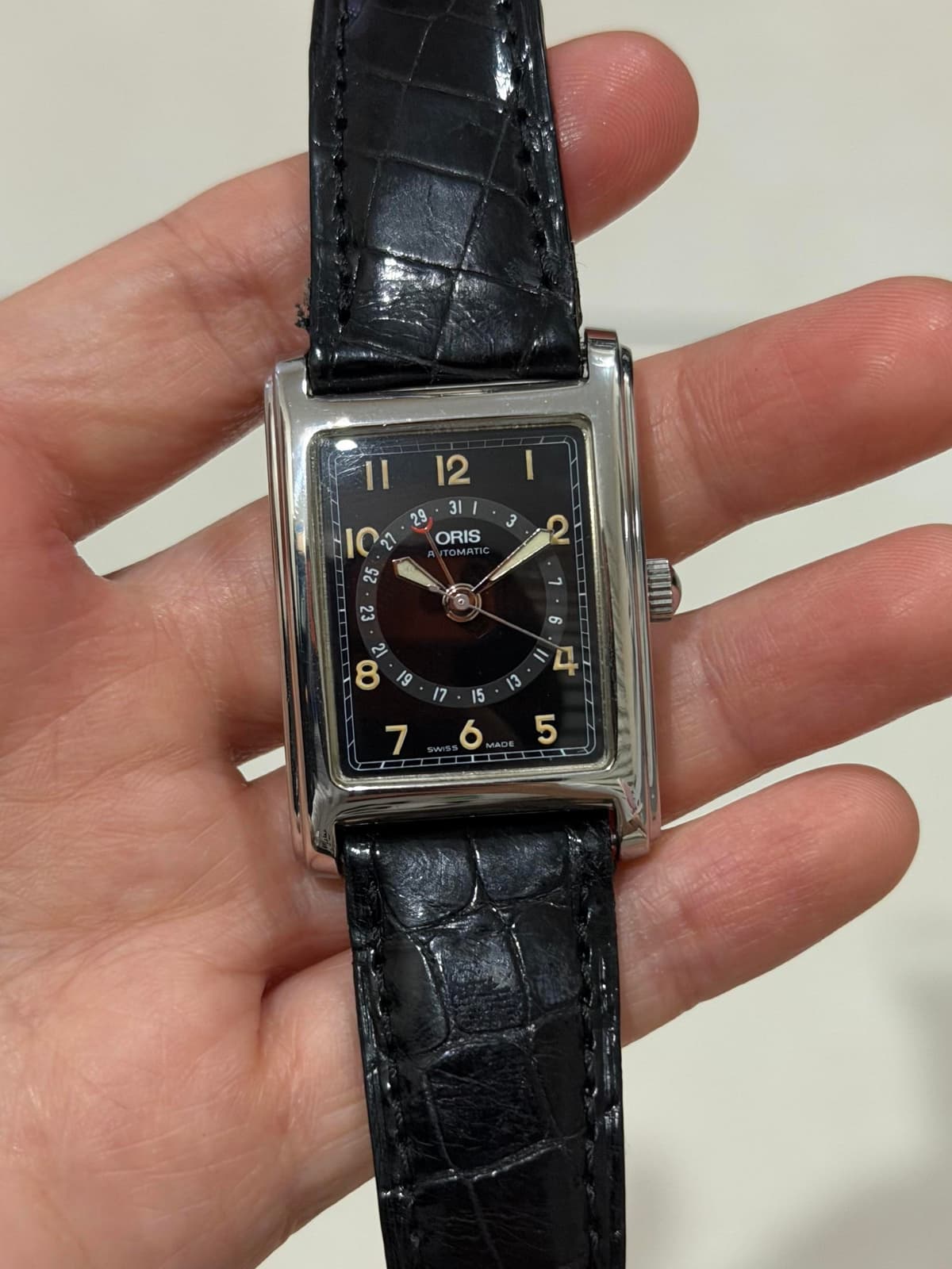 [WTS] 2000s Oris Rectangular Pointer Date ref. B7460 with original leather strap and box!! Serviced! - $900 shipped!!