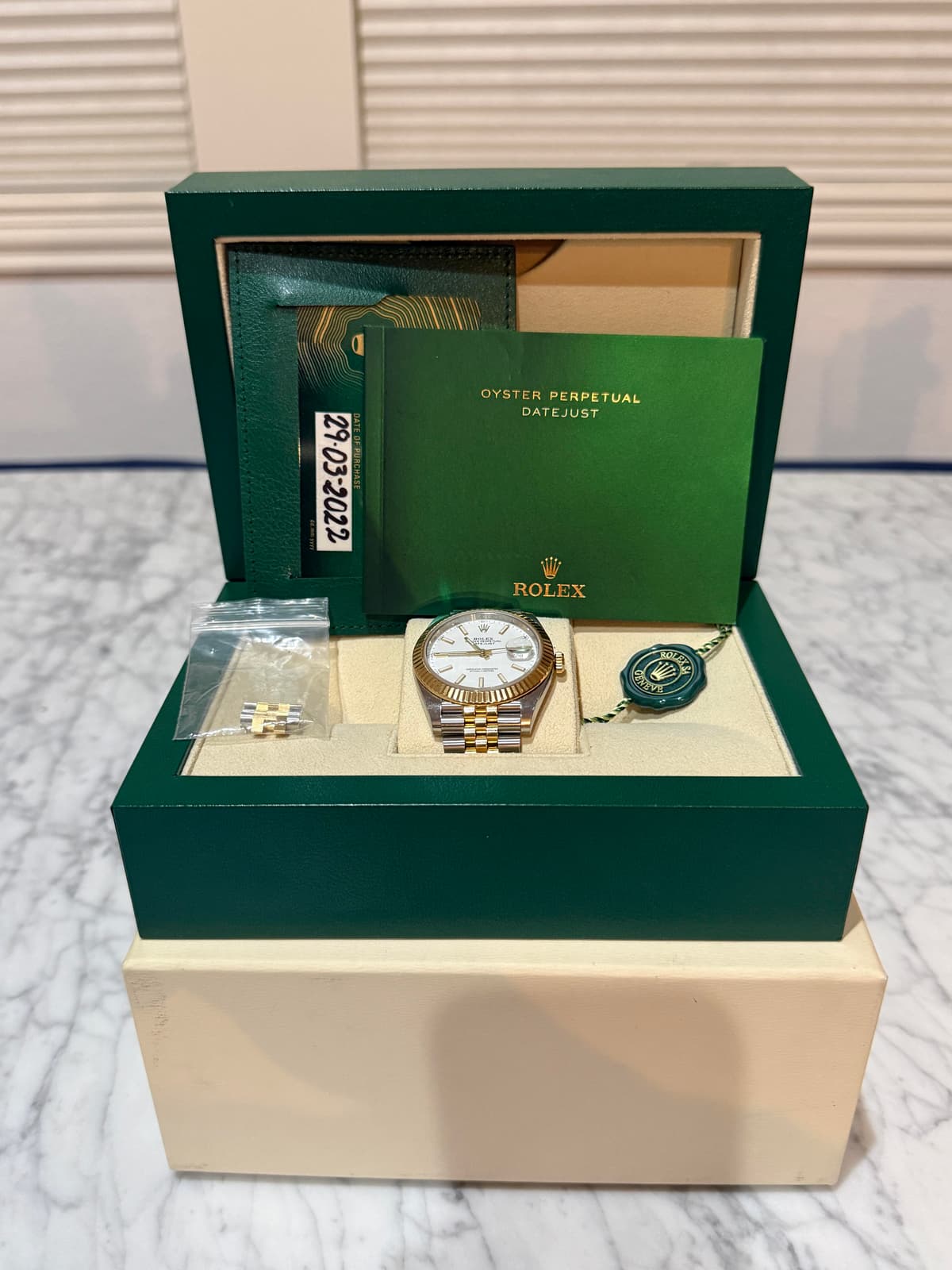 [WTS] 2022 Rolex Datejust 41 Two Tone White Dial 126333 with Card