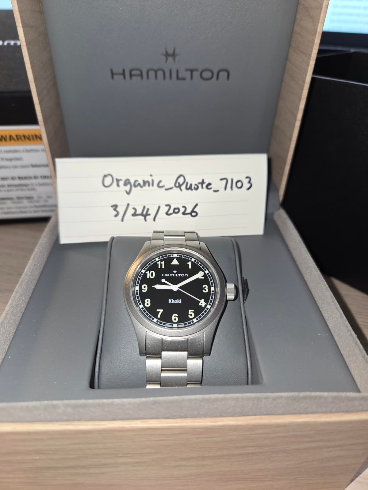[WTS] Hamilton Khaki Field Quartz 38mm [2025] - Full Kit under Warranty - repost