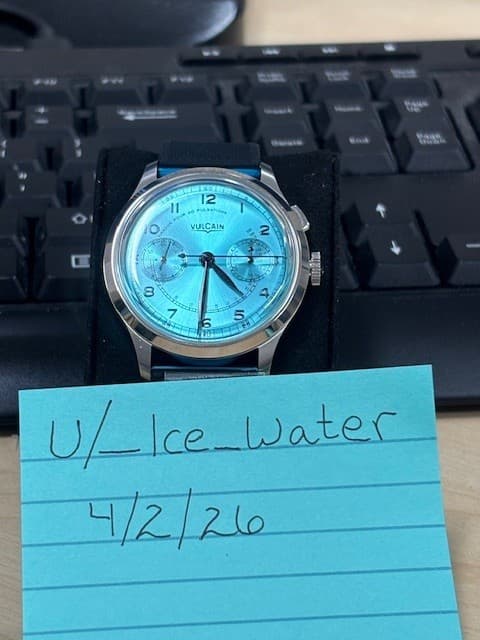 [WTS] Vulcain Heritage Monopusher Chronograph Blue Lagoon Box and Papers Near Mint