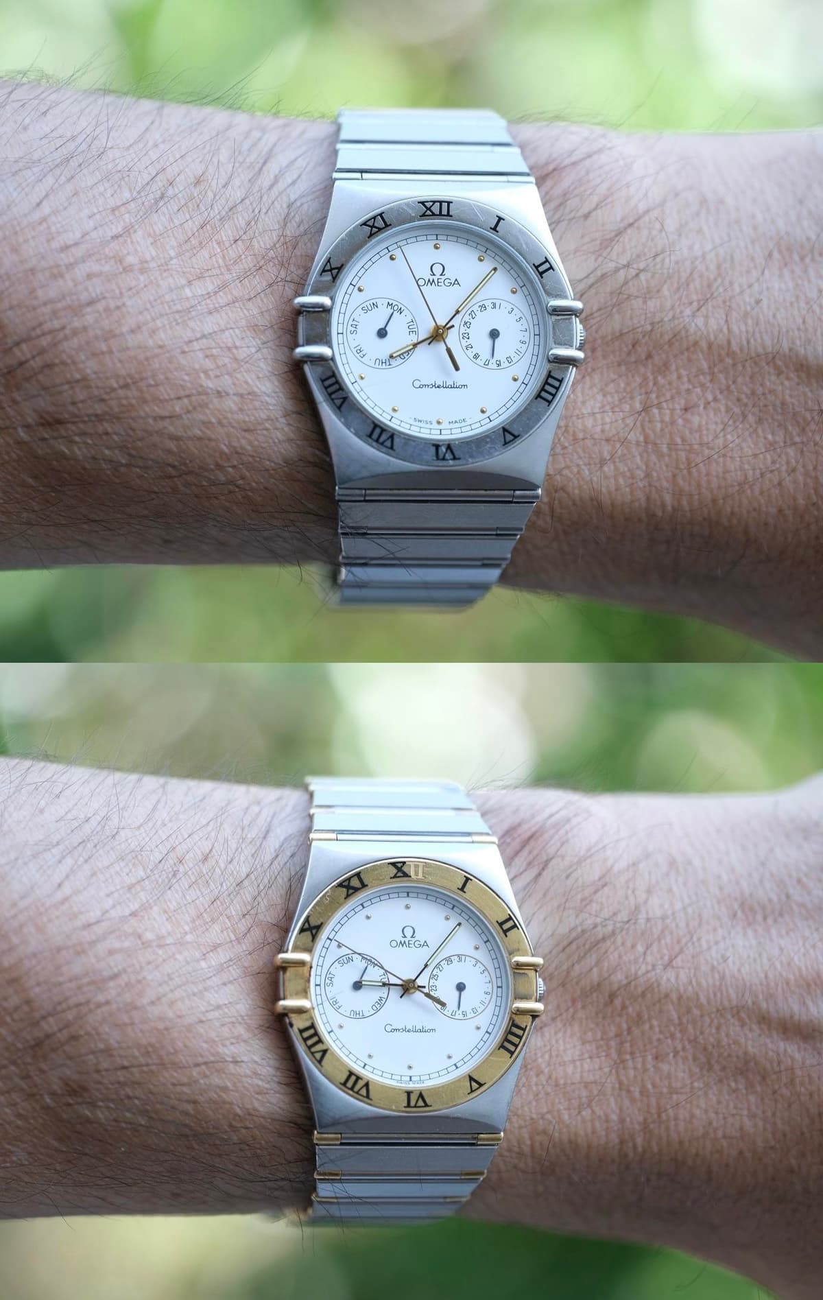 [WTS] Pair O’ Omega Constellation Manhattans - Stainless & Two Tone Wallet Friendly Day Dates!