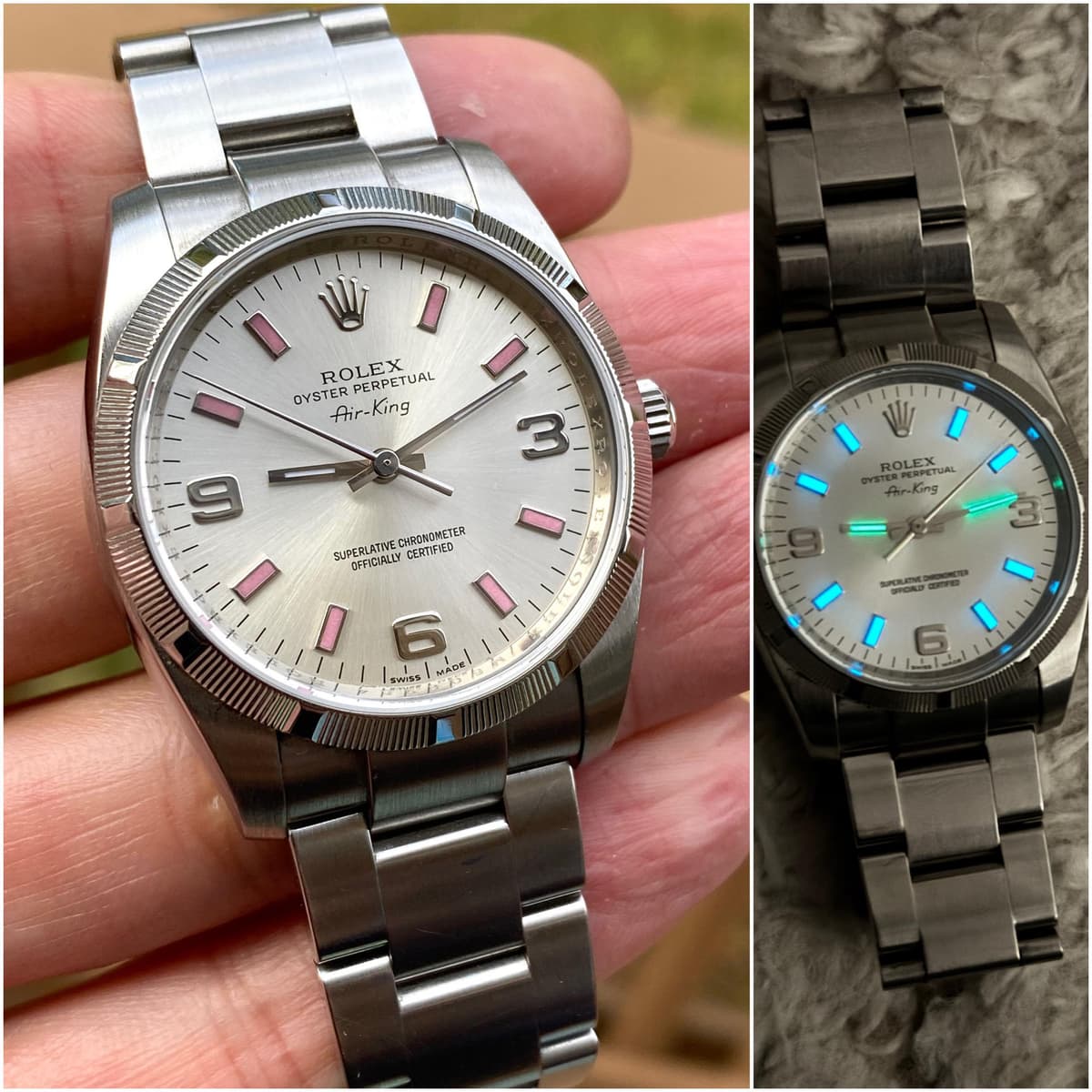 [WTS] Rolex Airking. 114210. Very cool dial. Card included.