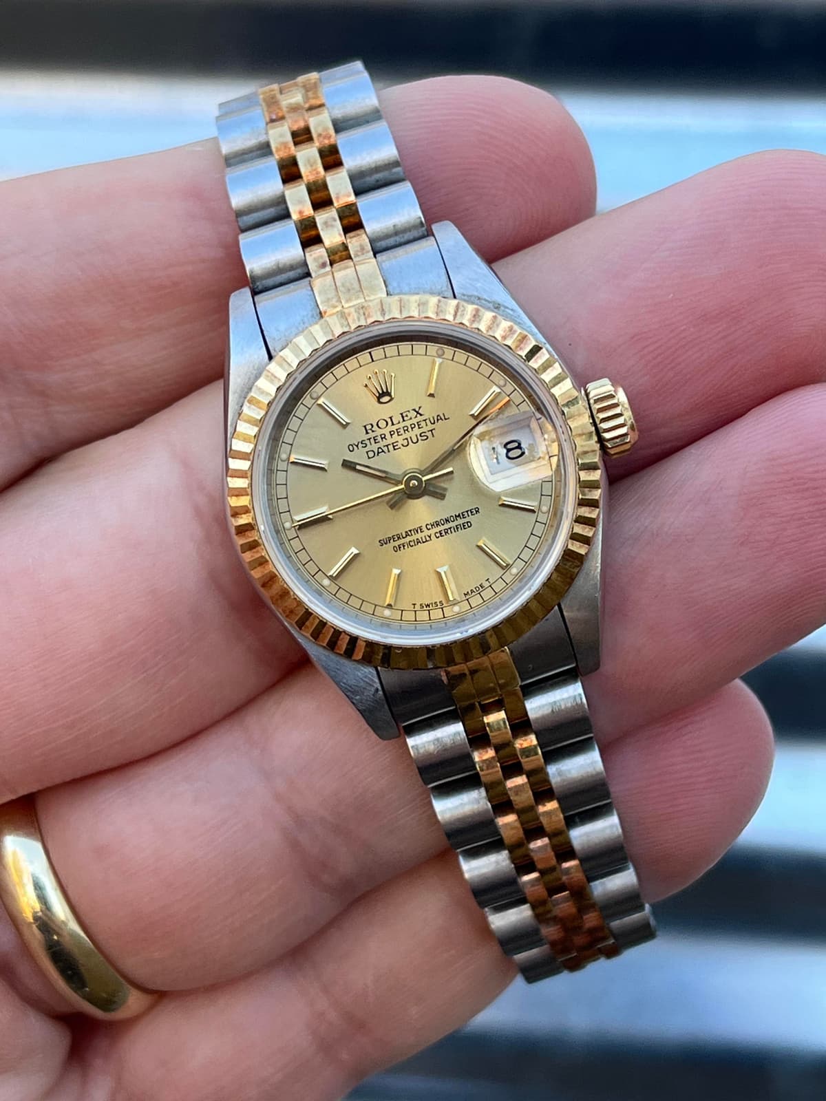 [WTS] 1993 Rolex Ladies Datejust / Champagne Dial with Roman Numeral Track / 26mm Ref.69173 / Box & Papers/ $6500