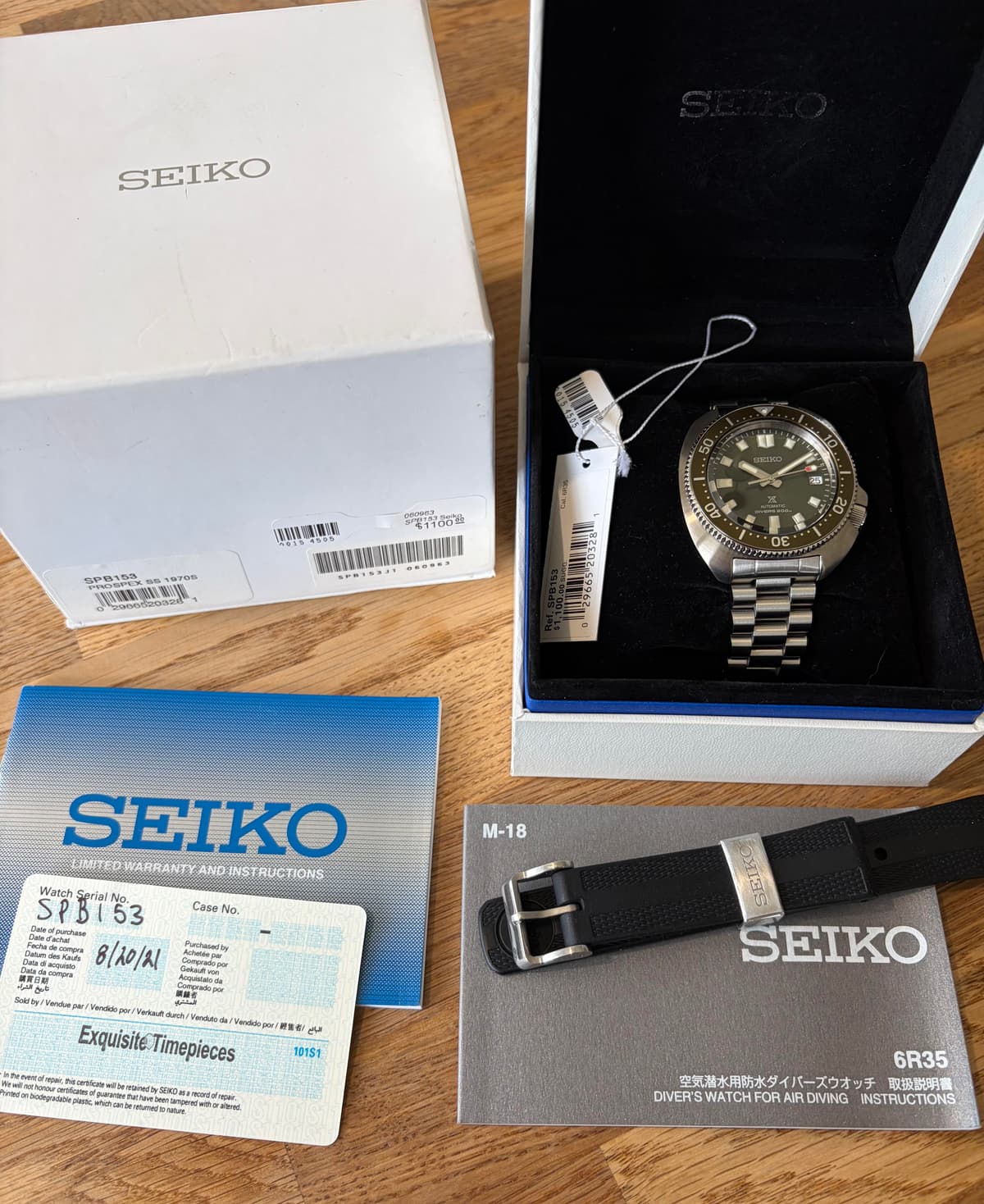 [WTS] Seiko SBP153 Green Willard, full kit with Uncle Bracelet