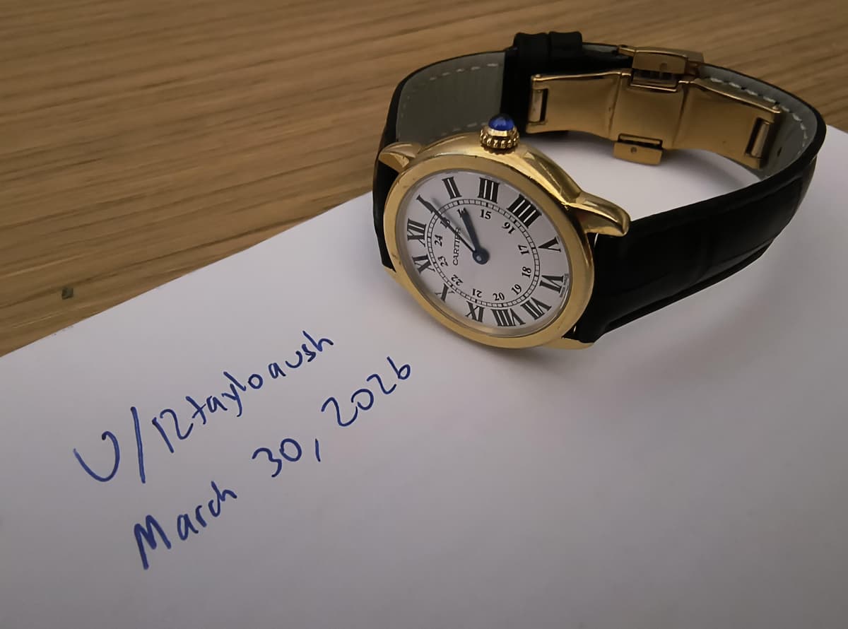 [WTS] Cartier Ronde Solo 2987 29mm 18k Solid Gold Watch Quartz New Battery $2500