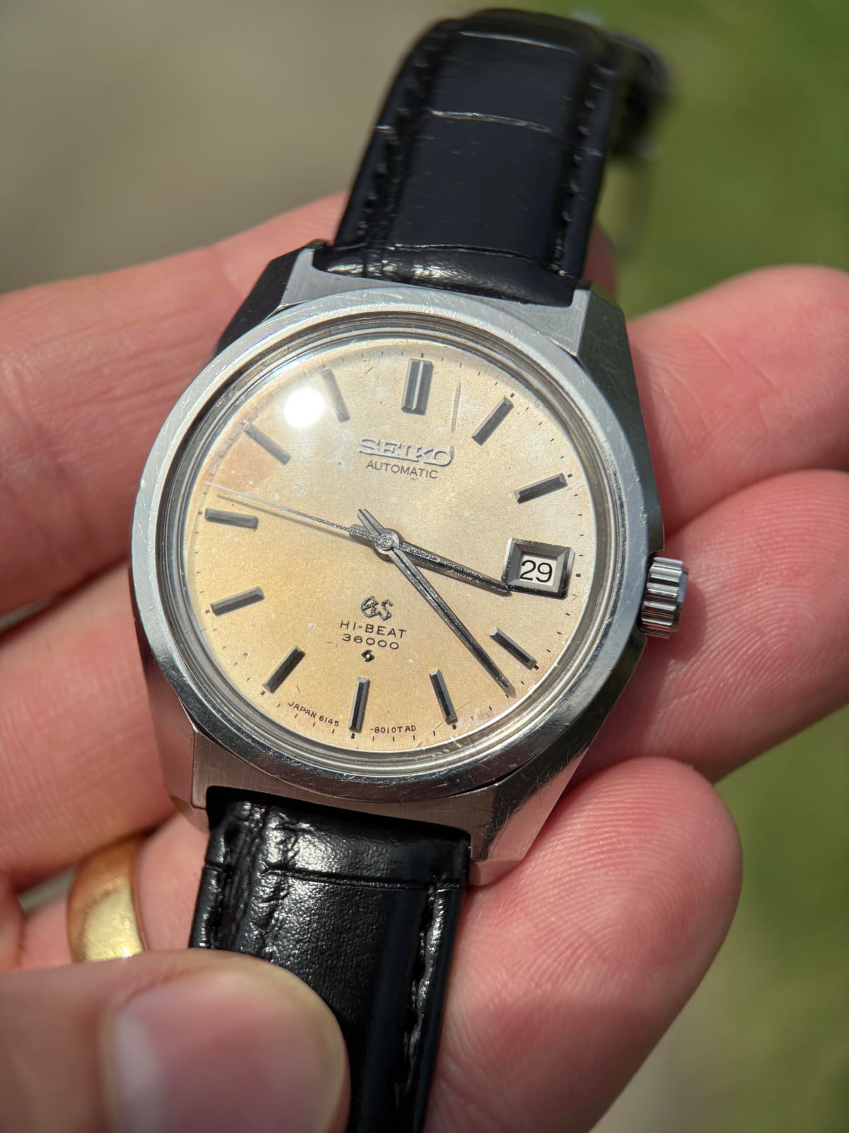 [WTS] Grand Seiko 6145-8000 Hi-Beat 36000 Automatic Watch - Patina Dial - Running Excellent - Sharp Case