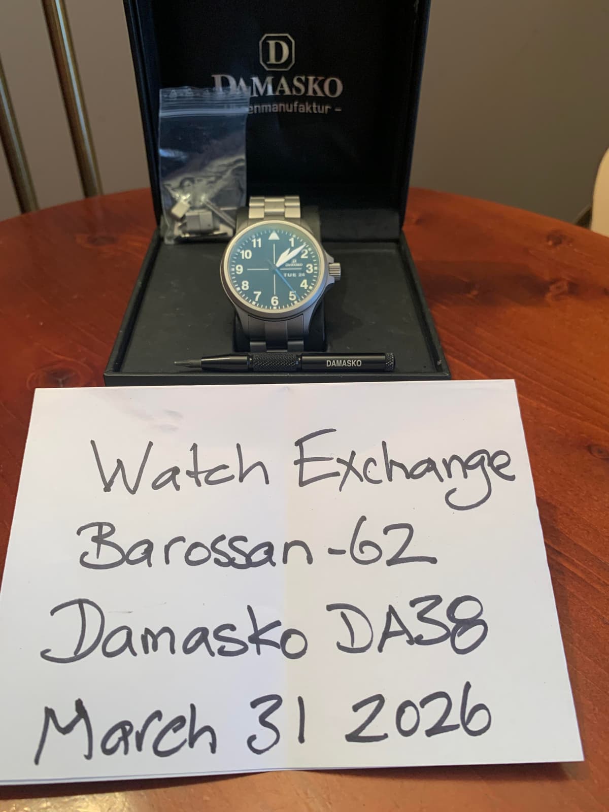[WTS] Damasko DA38 on bracelet