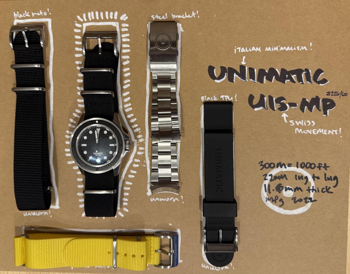 [WTS/WTT] Unimatic U1S-MP, with bracelet and extra straps