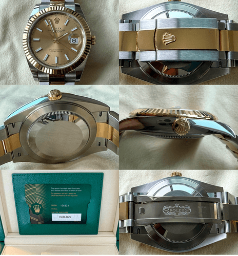 ROLEX 41MM DATEJUST 126333 CHAMPAIGN DIAL