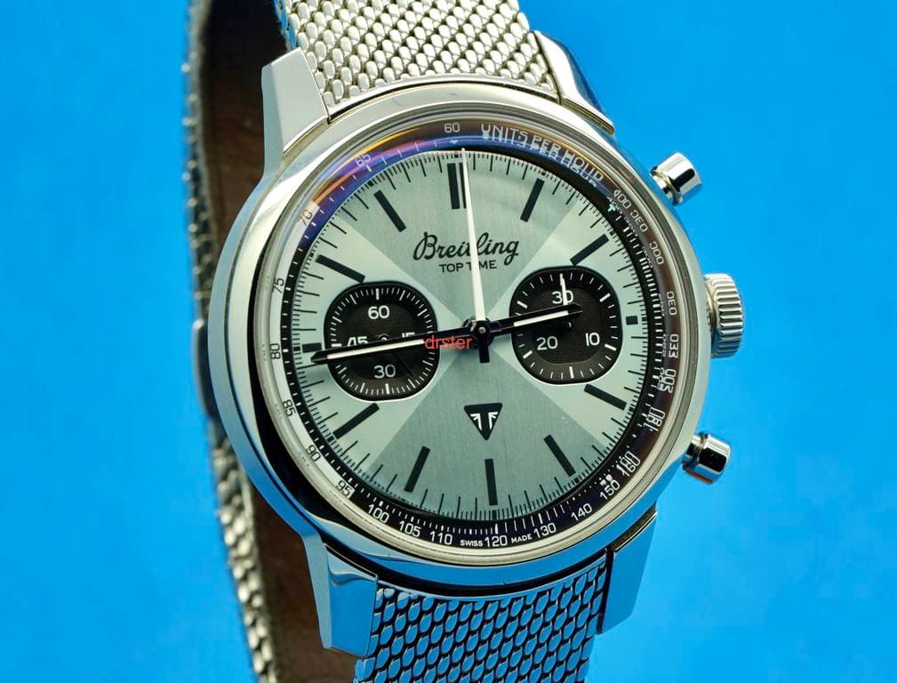 FSOT: >>REDUCED<< BREITLING TOP TIME 41 TRIUMPH ICE BLUE AB0176 BREITLING MESH
