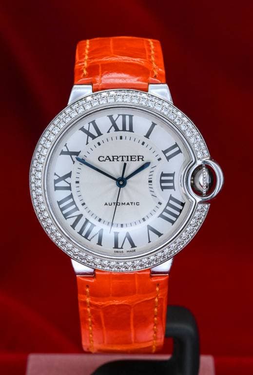 CARTIER Ballon Bleu 36 Diamond Bezel White Gold