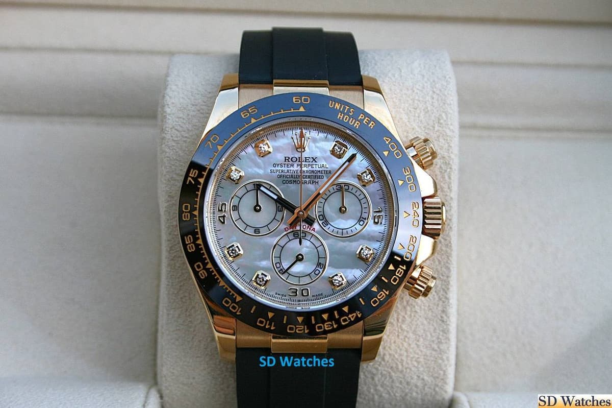 FS: ROLEX 116518 DAYTONA 18K YG OYSTERFLEX WATCH MOP DIAMOND