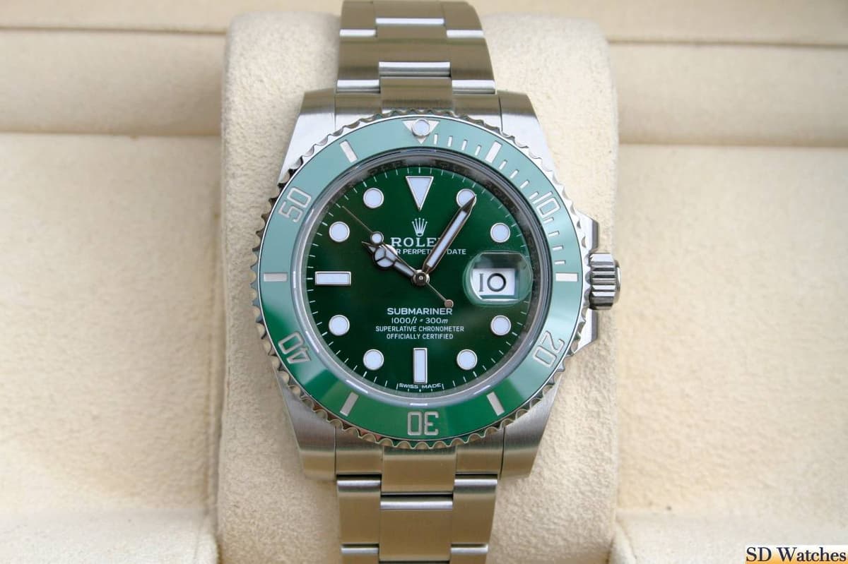 FS: Rolex 116610LV Green Submariner Watch Hulk