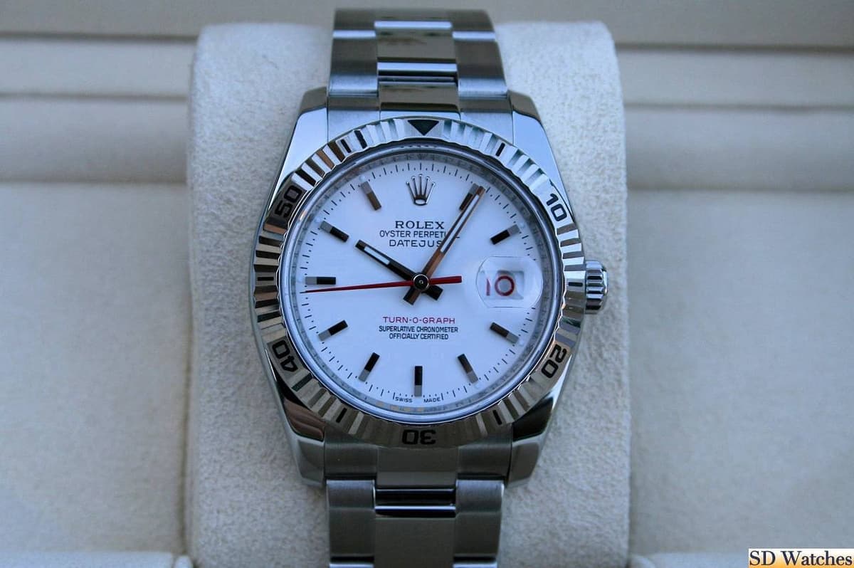 FS: Rolex 116264 TURN-O-GRAPH WATCH WHITE DIAL