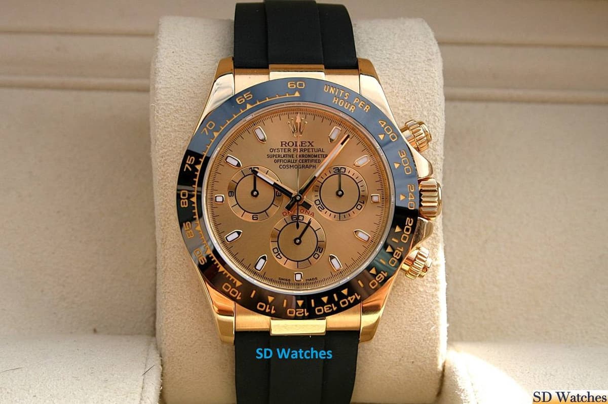 FS: ROLEX 116518 DAYTONA 18K YG OYSTERFLEX COSMOGRAPH WATCH CPO