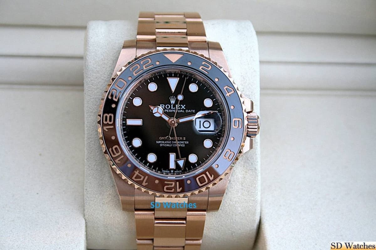 FS: ROLEX 126715CHNR GMT MASTER II 18K ROSE GOLD ROOTBEER