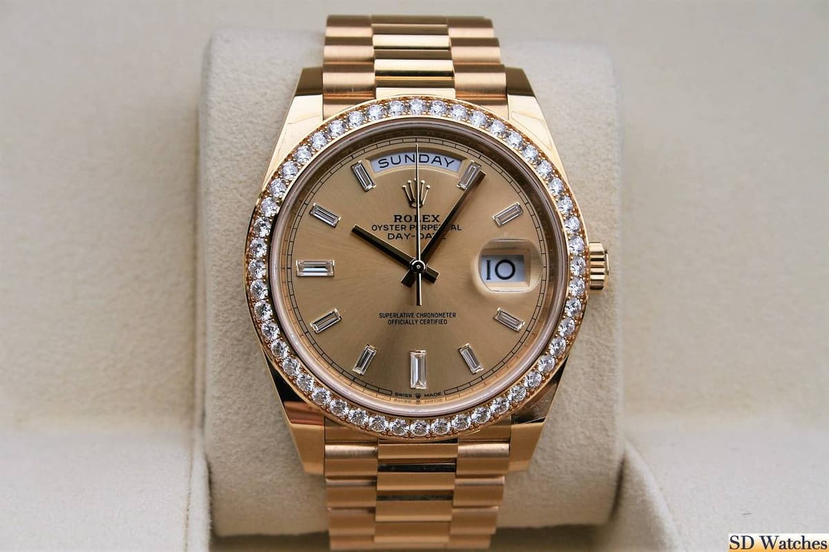 FS: ROLEX 228348 DAY-DATE 40MM WATCH DIAMOND DIAL DIAMOND BEZEL