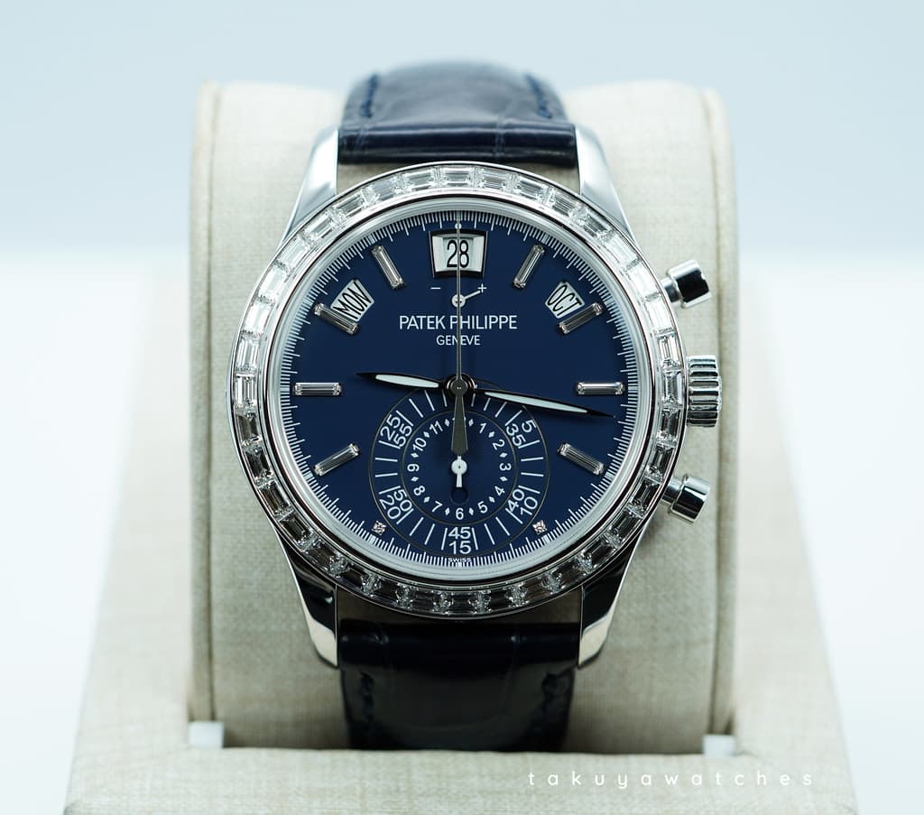 FSOT: Patek PHILIPPE 5961P PLATINUM ANNUAL CALENDAR CHRONOGRAPH BAGUETTE DIAMOND 2023