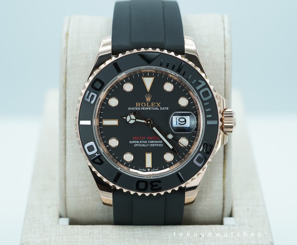 FSOT: Rolex 126655 YACHTMASTER EVEROSE GOLD OYSTERFLEX 40MM 2021 WARRANTY FULL SET