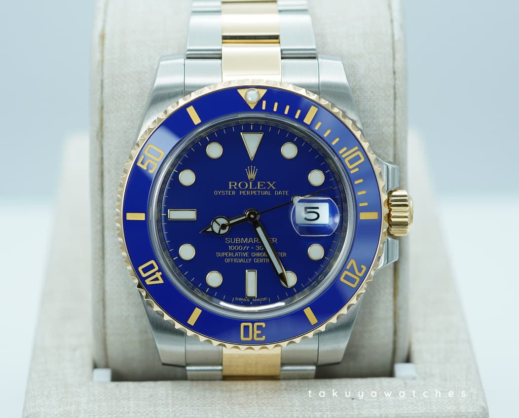 FSOT: Rolex 116613LB SUBMARINER BLUESY 18K YELLOW GOLD STEEL FLAT BLUE DIAL 2012